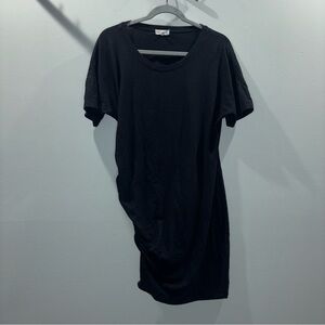 Sundry by Anthropologie Black Ruched T-Shirt Dress | Size 2